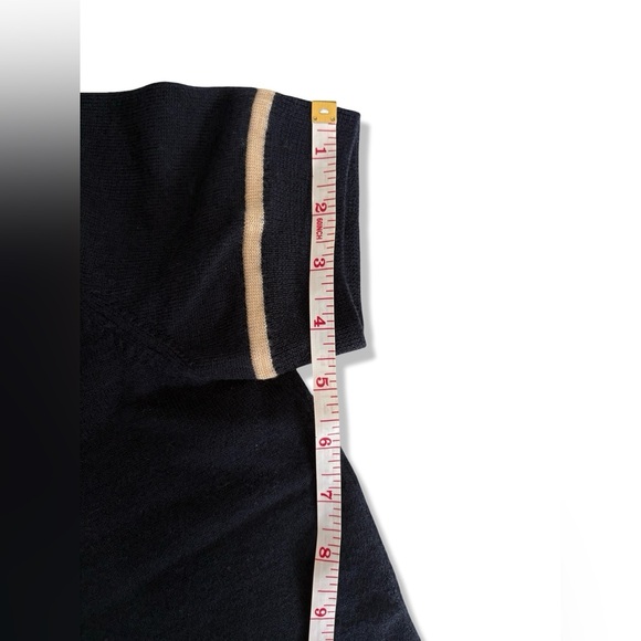 Tory Burch 100% Merino Wool Navy Hand Embroidered Beaded Sunhat Print Sweater M - Picture 14 of 16